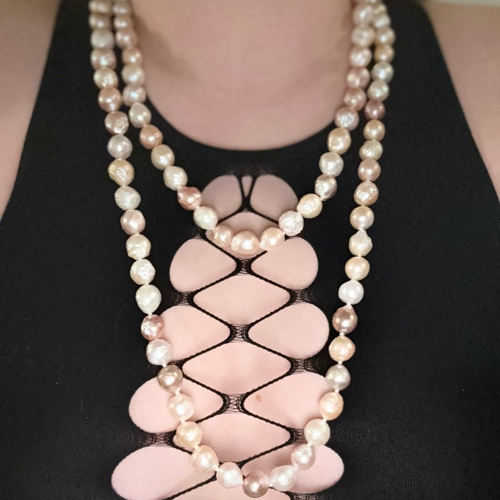 Real Pearls Long Necklace by Baroque